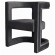 Pemberly Row Velvet Upholstered Accent Chair in Dark Gray