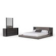 Pemberly Row Queen Bed with Built-In Nightstands and Gray Veneer