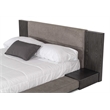 Pemberly Row Queen Bed with Built-In Nightstands and Gray Veneer