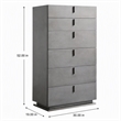 Pemberly Row 6-Drawer Soft Closing Chest with Grey Crackle Finish and Metal Base