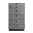 Pemberly Row 6-Drawer Soft Closing Chest with Grey Crackle Finish and Metal Base