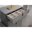 Pemberly Row 6-Drawer Soft Closing Chest with Grey Crackle Finish and Metal Base