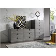 Pemberly Row 6-Drawer Soft Closing Chest with Grey Crackle Finish and Metal Base