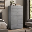 Pemberly Row 6-Drawer Soft Closing Chest with Grey Crackle Finish and Metal Base