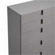 Pemberly Row 6-Drawer Soft Closing Chest with Grey Crackle Finish and Metal Base
