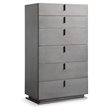 Pemberly Row 6-Drawer Soft Closing Chest with Grey Crackle Finish and Metal Base