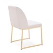 Pemberly Row Faux Leather Sherpa Dining Chairs in White & Gold (Set of 2)