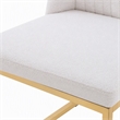 Pemberly Row Faux Leather Sherpa Dining Chairs in White & Gold (Set of 2)