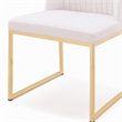 Pemberly Row Faux Leather Sherpa Dining Chairs in White & Gold (Set of 2)