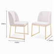 Pemberly Row Faux Leather Sherpa Dining Chairs in White & Gold (Set of 2)