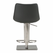 Pemberly Row Faux Leather and Stainless Steel Adjustable Bar Stool in Gray
