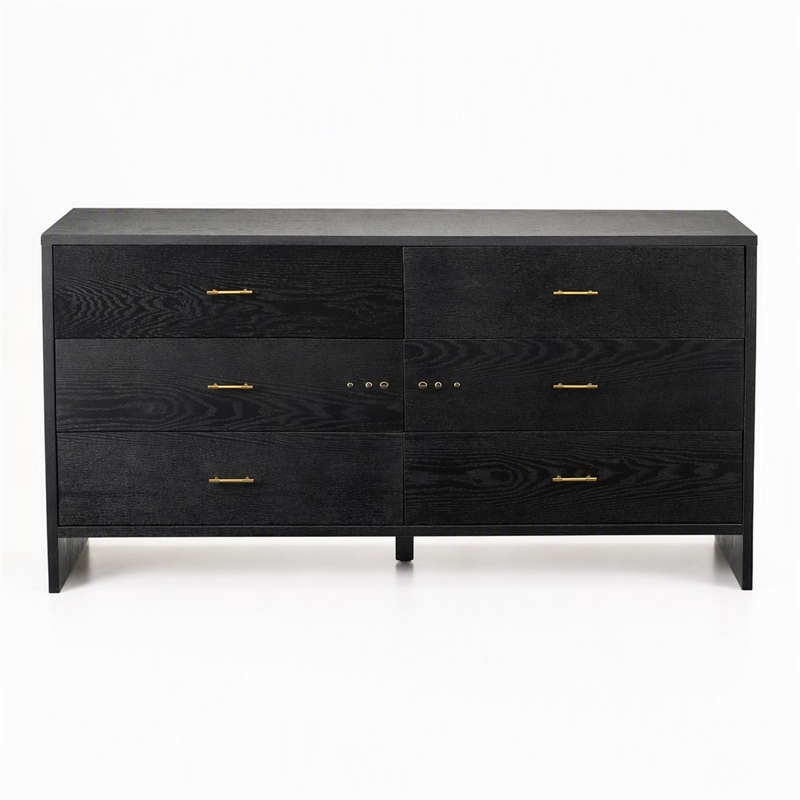 Pemberly Row 6-Drawer MDF Wood Bedroom Dresser in Gray Ash Finish