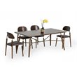 Pemberly Row Fabric & Solid Wood Dining Chairs in Walnut (Set of 2)