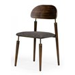 Pemberly Row Fabric & Solid Wood Dining Chairs in Walnut (Set of 2)