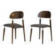 Pemberly Row Fabric & Solid Wood Dining Chairs in Walnut (Set of 2)