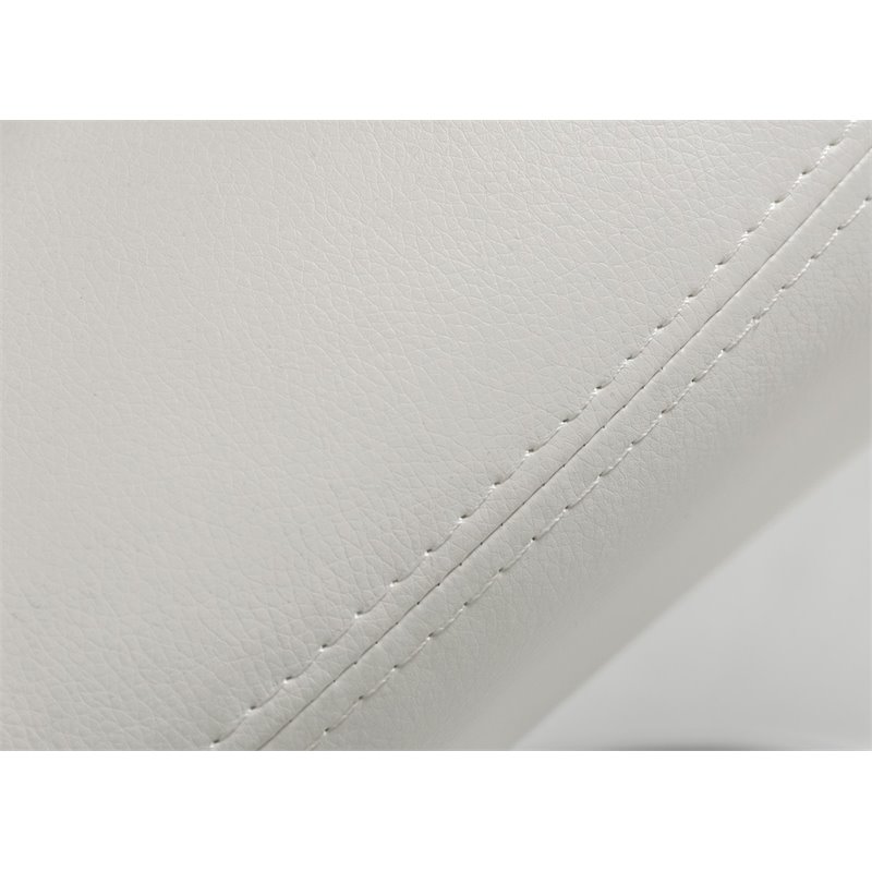 Pemberly Row Faux Leather Dining Chairs in White (Set of 2)