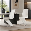 Pemberly Row Faux Leather Dining Chairs in White (Set of 2)