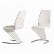 Pemberly Row Faux Leather Dining Chairs in White (Set of 2)