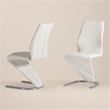 Pemberly Row Faux Leather Dining Chairs in White (Set of 2)
