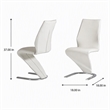 Pemberly Row Faux Leather Dining Chairs in White (Set of 2)