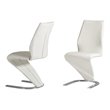Pemberly Row Faux Leather Dining Chairs in White (Set of 2)