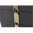 Pemberly Row Modern MDF Wood and Stainless Steel 6-Drawer Dresser in Black