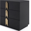 Pemberly Row Modern MDF Wood and Stainless Steel 6-Drawer Dresser in Black