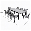 Pemberly Row Outdoor Dining Table Set with 8 Chairs in Gray Aluminum