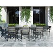 Pemberly Row Outdoor Dining Table Set with 8 Chairs in Gray Aluminum