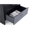 Pemberly Row Modern Ash Wood Veneer Chest with Brass Accents in Gray