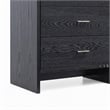 Pemberly Row Modern Ash Wood Veneer Chest with Brass Accents in Gray