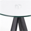 Pemberly Row Stainless Steel Bar Table with Tempered Glass Top in Black