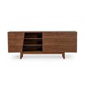 Pemberly Row Mid-Century Wood Bedroom Dresser with Walnut Veneer Finish