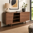 Pemberly Row Mid-Century Wood Bedroom Dresser with Walnut Veneer Finish