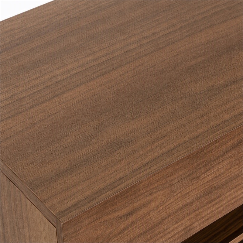 Pemberly Row Mid-Century Wood Bedroom Dresser with Walnut Veneer Finish