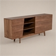 Pemberly Row Mid-Century Wood Bedroom Dresser with Walnut Veneer Finish