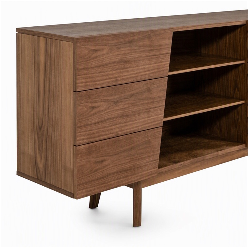 Pemberly Row Mid-Century Wood Bedroom Dresser with Walnut Veneer Finish