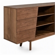 Pemberly Row Mid-Century Wood Bedroom Dresser with Walnut Veneer Finish
