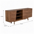 Pemberly Row Mid-Century Wood Bedroom Dresser with Walnut Veneer Finish