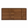 Pemberly Row Modern Walnut Veneer Bedroom Dresser with 6 Drawers