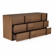 Pemberly Row Modern Walnut Veneer Bedroom Dresser with 6 Drawers