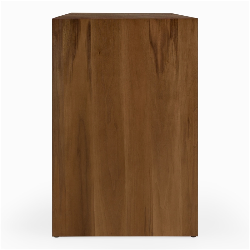 Pemberly Row Modern Walnut Veneer Bedroom Dresser with 6 Drawers