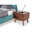 Pemberly Row Mid-Century Walnut Nightstand with Drawer and Tapered Legs