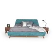Pemberly Row Mid-Century Walnut Nightstand with Drawer and Tapered Legs