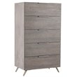 Pemberly Row 5-Drawer Chest in Faux Concrete and Matte Grey Laminate