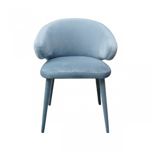 Pemberly Row 18&quot Velour Dining Chair with Metal Frame in Blue