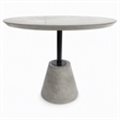 Pemberly Row Round Dining Table with Metal Base and Concrete Top