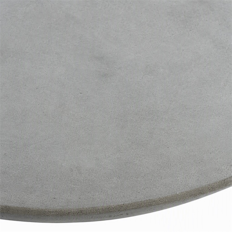 Pemberly Row Round Dining Table with Metal Base and Concrete Top