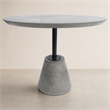 Pemberly Row Round Dining Table with Metal Base and Concrete Top