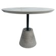Pemberly Row Round Dining Table with Metal Base and Concrete Top
